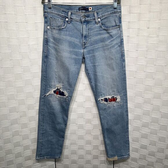 Levi’s Made&Crafted Patch Distressed Selvage Jeans Boyfriend Fit Size 28 - Picture 6 of 14